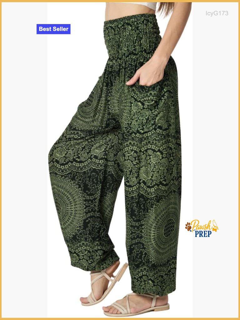 High-Waisted Boho Harem Yoga Pants With Pockets